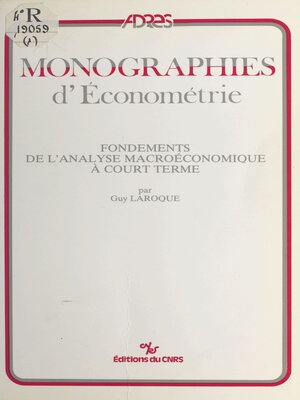 cover image of Fondements de l'analyse macroéconomique à court terme